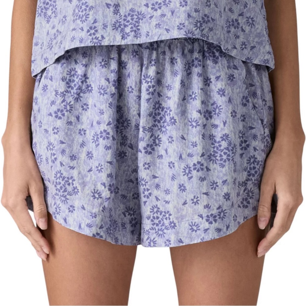 NWOT Patagonia Women’s High Waist Floral Print Shorts in Light Lavender and Purp - Picture 4 of 4